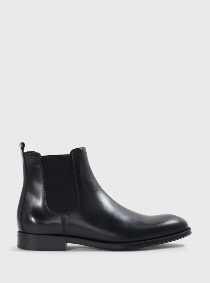 Men Paul Stuart Boots Leather Chelsea Boot Black