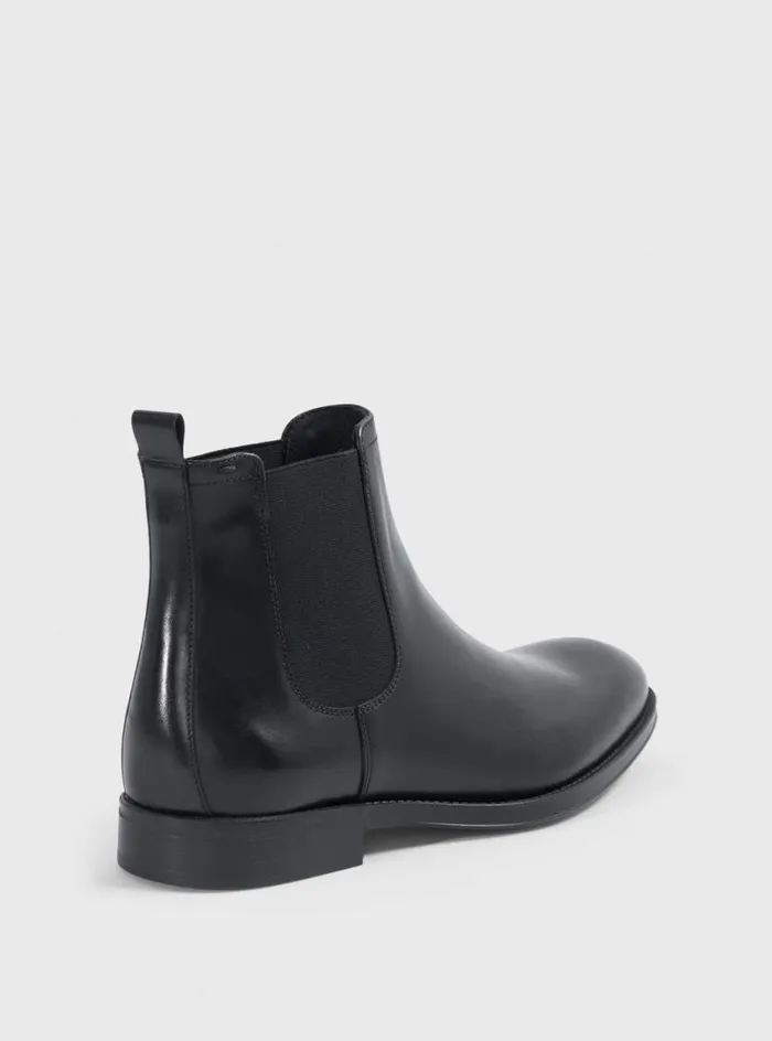 Men Paul Stuart Boots Leather Chelsea Boot Black