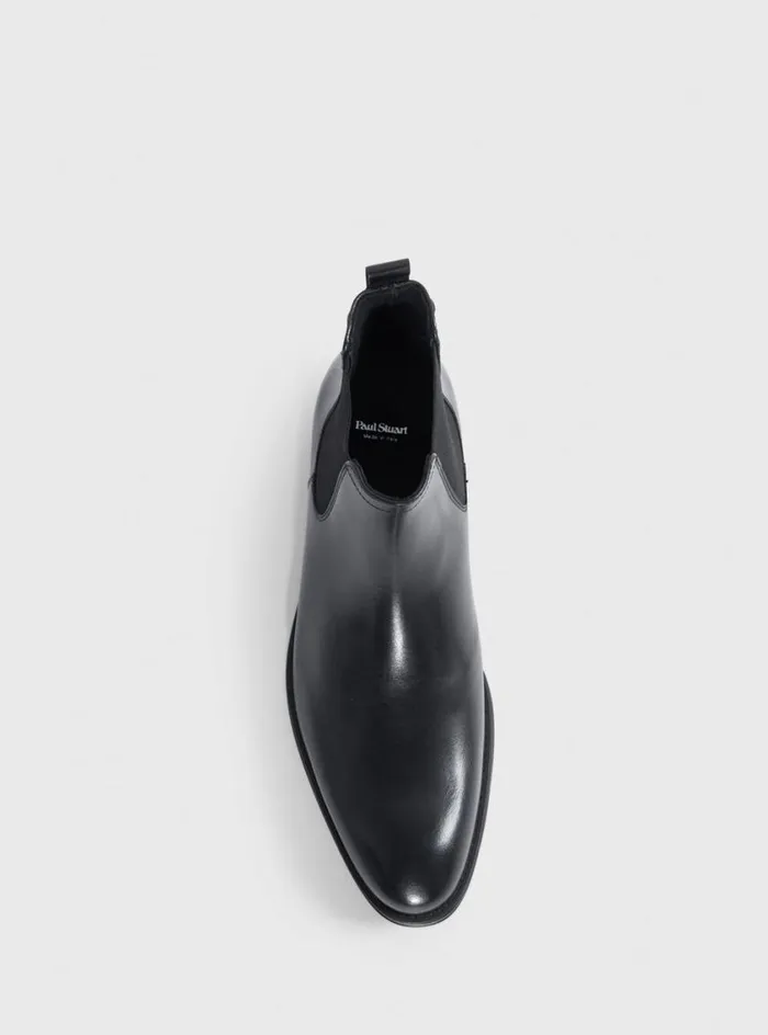 Men Paul Stuart Boots Leather Chelsea Boot Black
