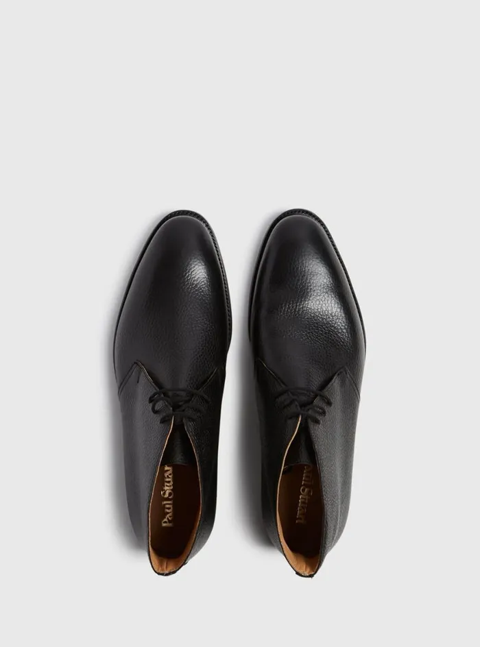 Men Paul Stuart Boots Linc Leather Chukka Boot Black Grain Men Paul Stuart Boots Linc Leather Chukka Boot Black Grain
