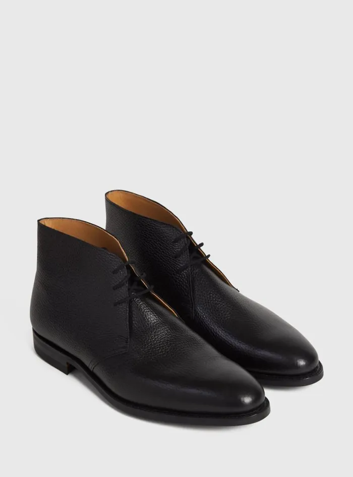 Men Paul Stuart Boots Linc Leather Chukka Boot Black Grain Men Paul Stuart Boots Linc Leather Chukka Boot Black Grain