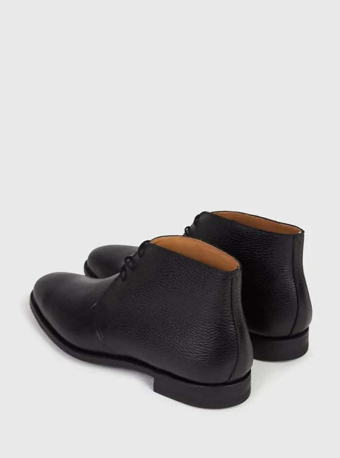 Men Paul Stuart Boots Linc Leather Chukka Boot Black Grain Men Paul Stuart Boots Linc Leather Chukka Boot Black Grain