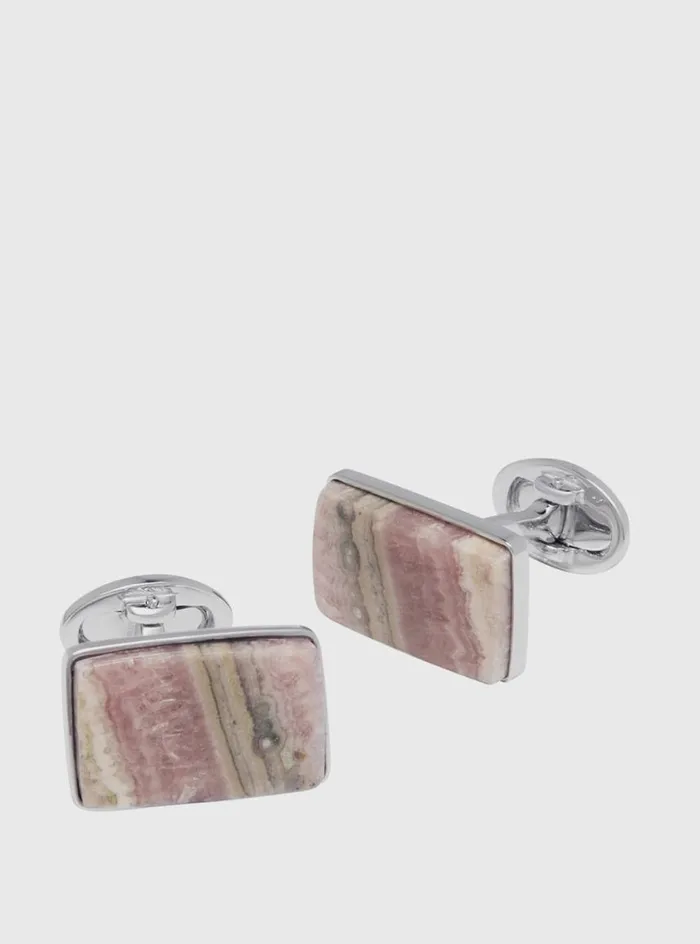 Men Paul Stuart Jewelry Square Honey Rhodocrosite and Sterling Silver Cufflinks Honey Men Paul Stuart Jewelry Square Honey Rhodocrosite and Sterling Silver Cufflinks Honey