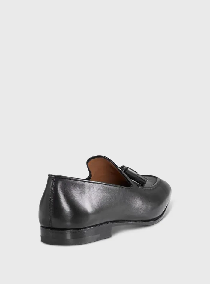 Men Paul Stuart Loafers Charleston Tassel Slip On Black