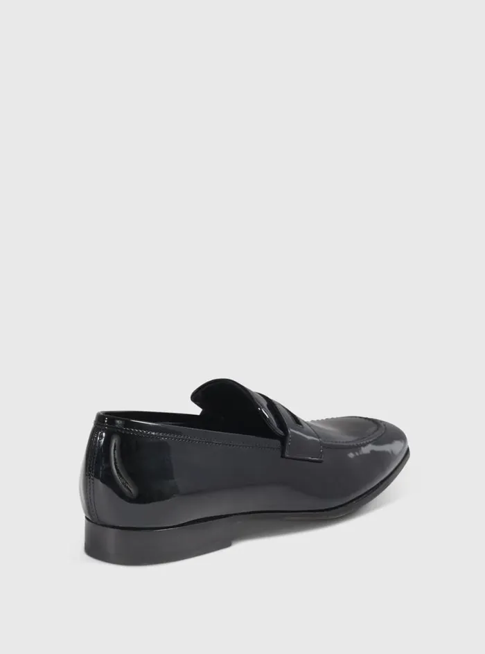 Men Paul Stuart Loafers Garrett Penny Moc Loafer Patent Leather Black