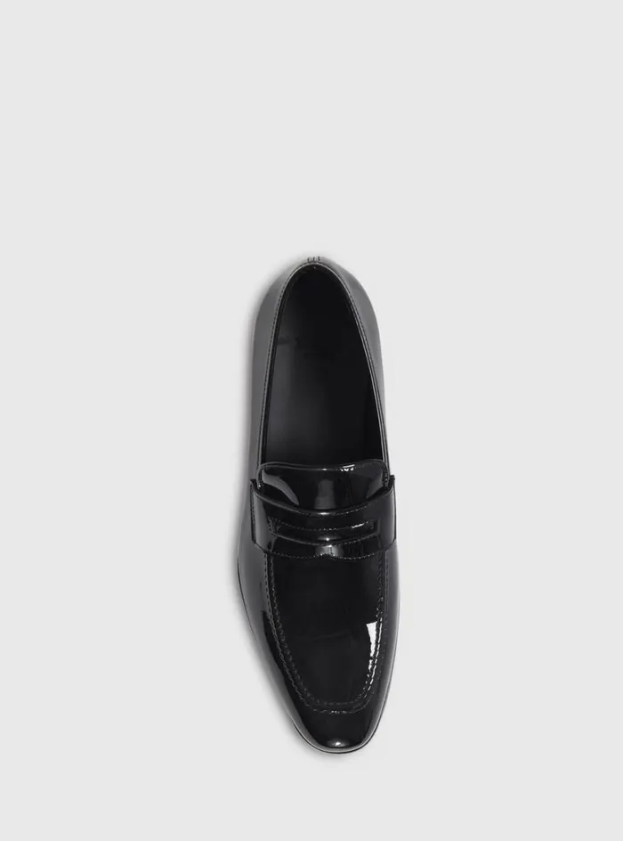 Men Paul Stuart Loafers Garrett Penny Moc Loafer Patent Leather Black
