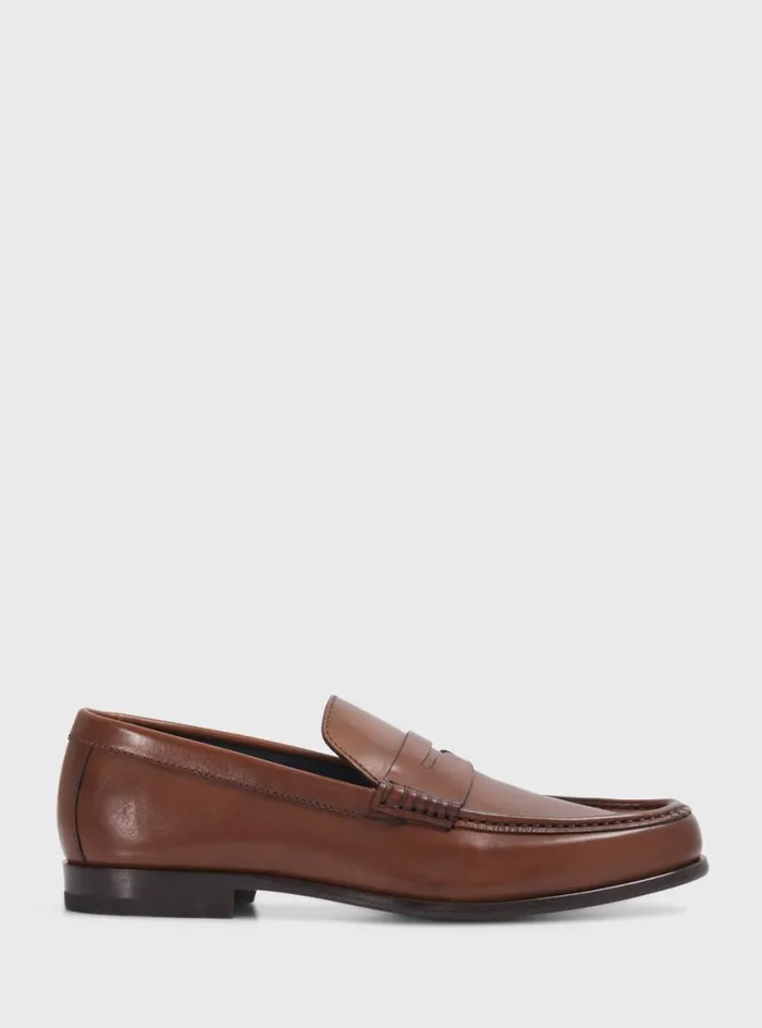 Men Paul Stuart Loafers Mason Leather Loafer Brown