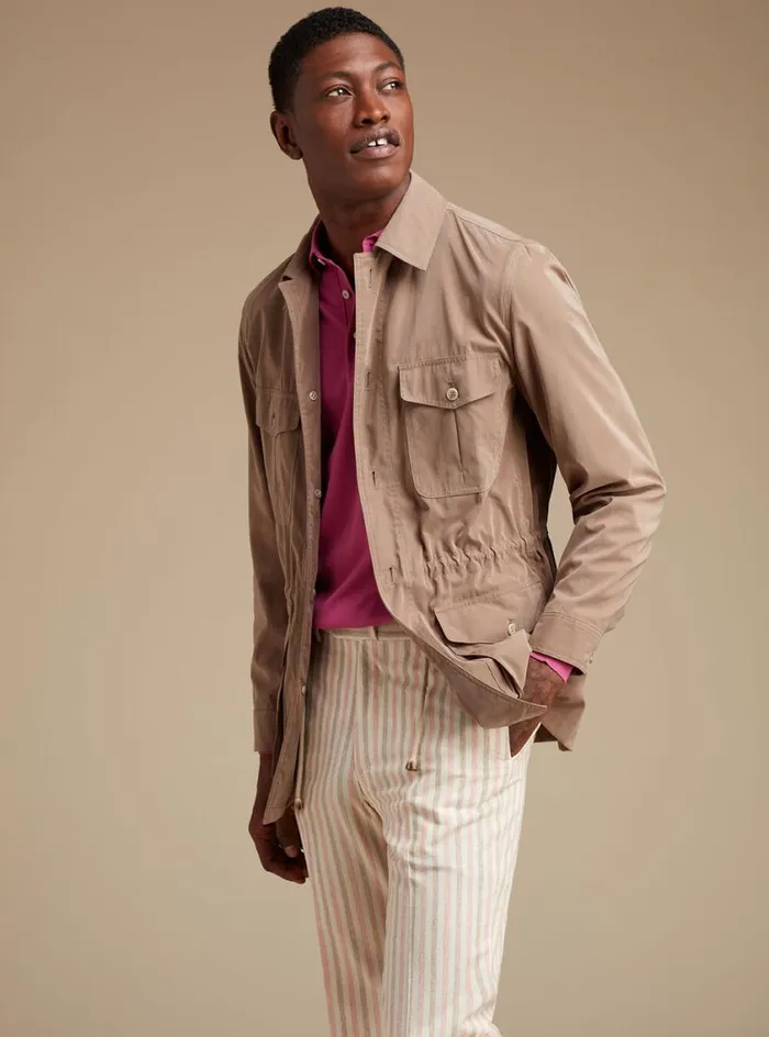 Men Paul Stuart Outerwear Belsetta Safari Jacket Tan