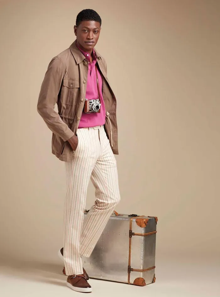 Men Paul Stuart Outerwear Belsetta Safari Jacket Tan
