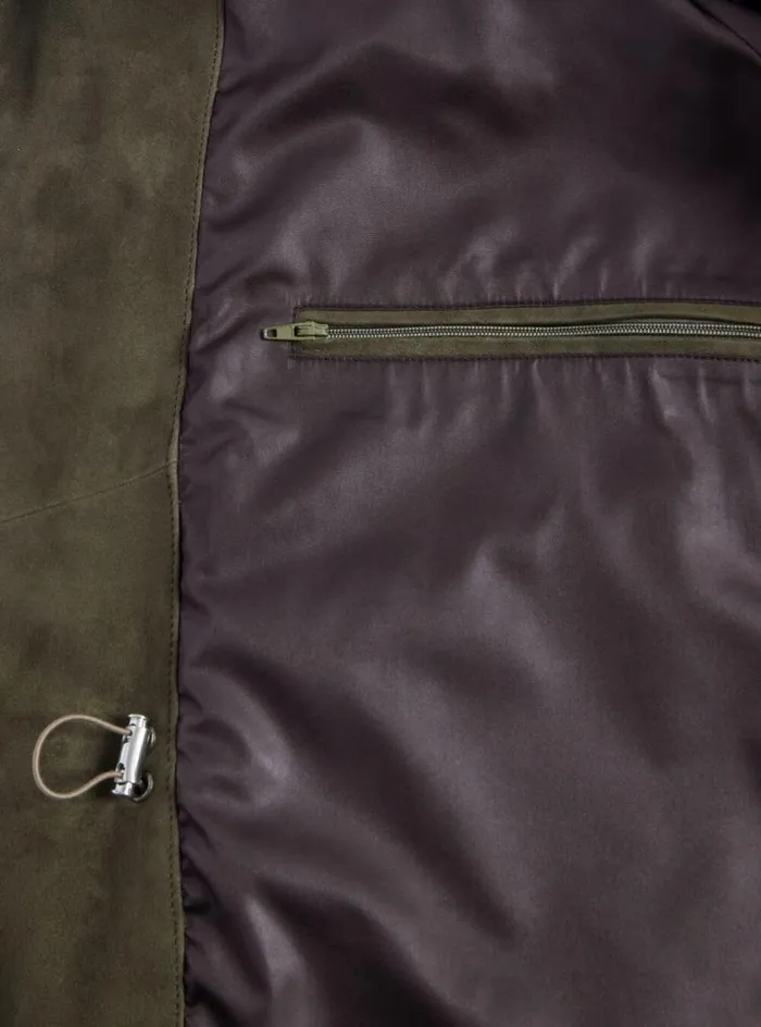 Men Paul Stuart Outerwear Olive Suede Field Jacket Olive