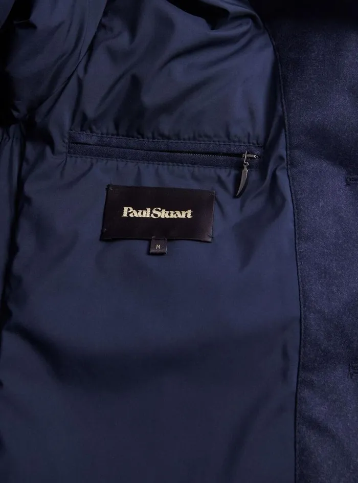 Men Paul Stuart Outerwear Quilted Wool Jacket Blue