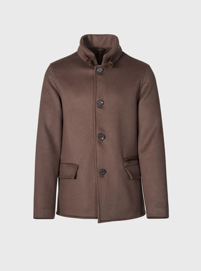 Men Paul Stuart Outerwear Wool and Cashmere Double Faced Jacket Tobacco