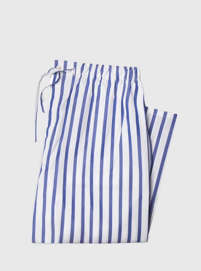 Men Paul Stuart Pajamas and Loungewear Stripe Cotton Pant White
