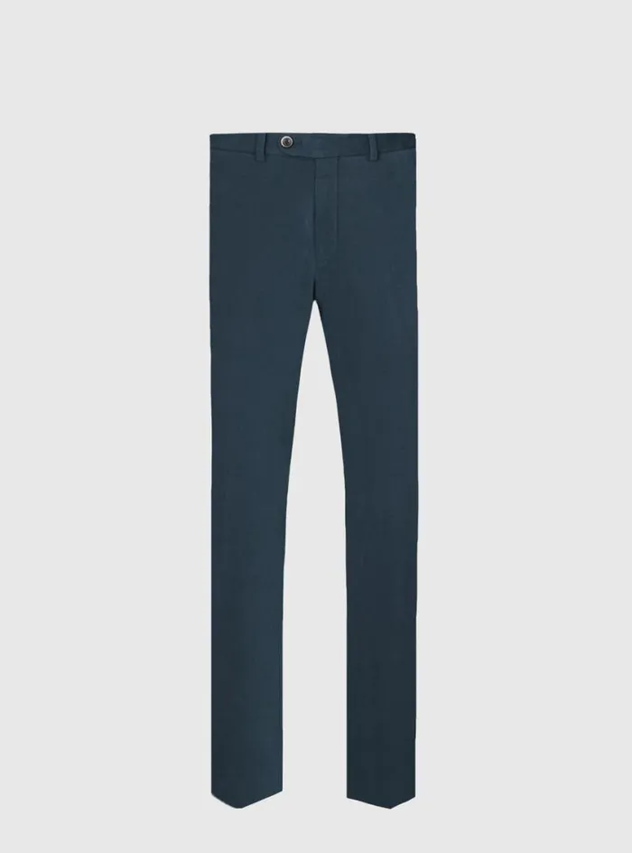 Men Paul Stuart Pants Brushed Cotton Plain Front Newton Pant Teal