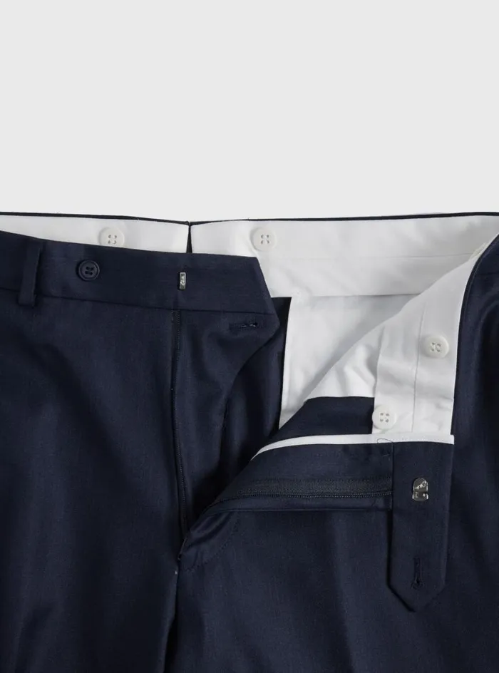 Men Paul Stuart Pants Super 110s Wool Mid Blue Trouser Mid Blue