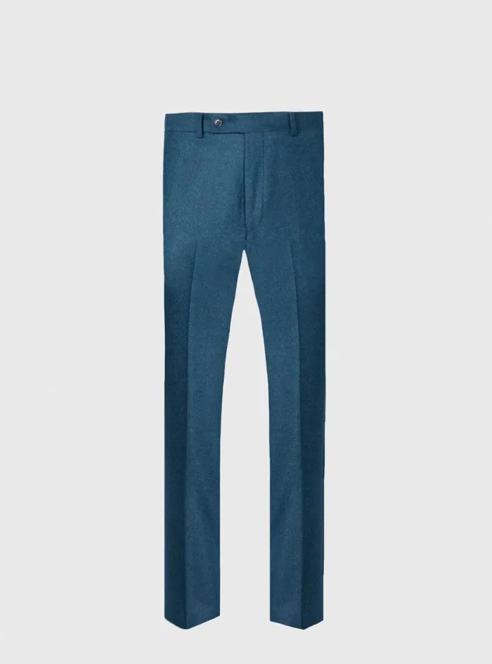 Men Paul Stuart Pants Wool and Cashmere Flannel Trouser Teal