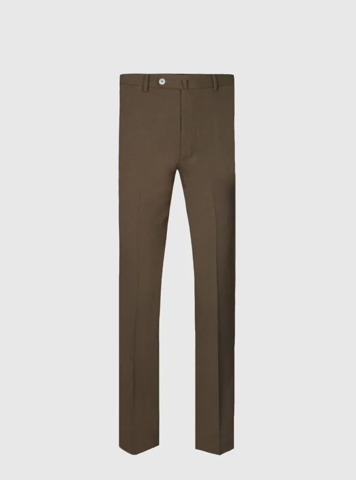 Men Paul Stuart Pants Wool Twill Trouser Brown