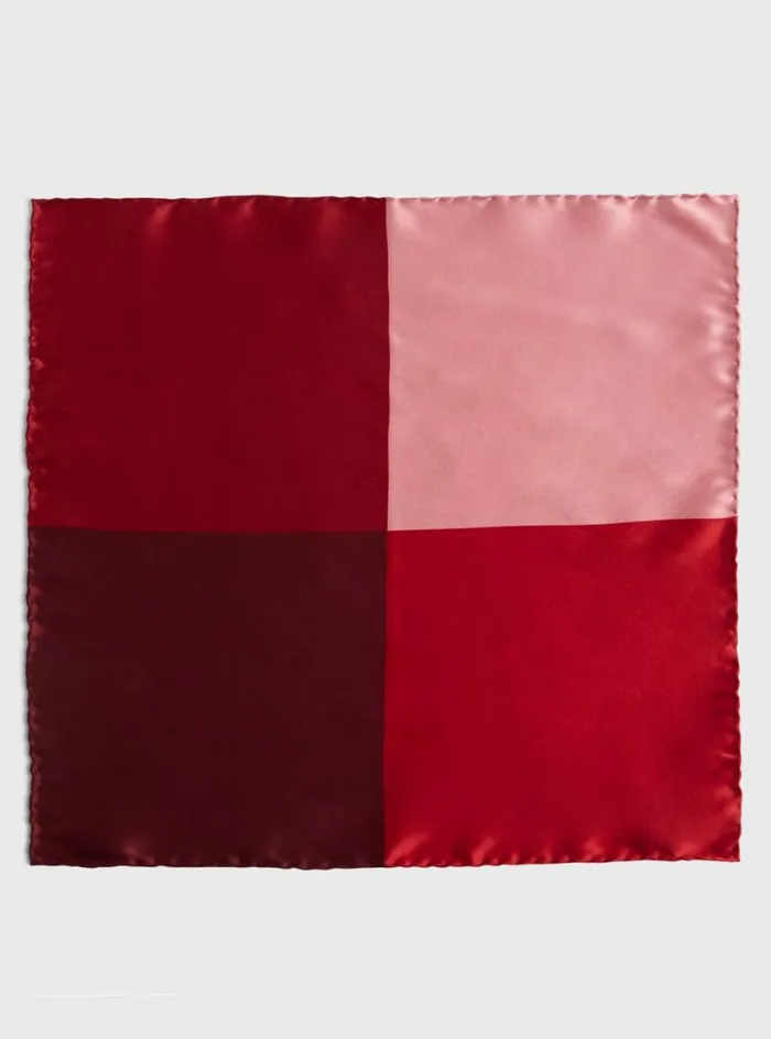 Men Paul Stuart Pocket Squares Four Color Satin Pocket Square Red Men Paul Stuart Pocket Squares Four Color Satin Pocket Square Red
