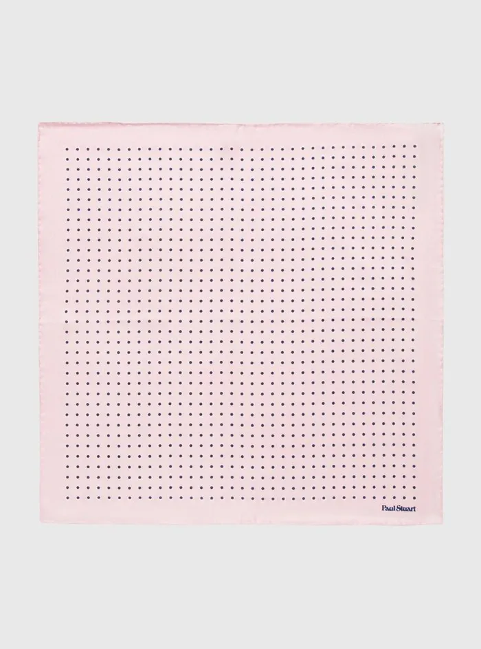 Men Paul Stuart Pocket Squares Printed Silk Dot Pocket Square Pink