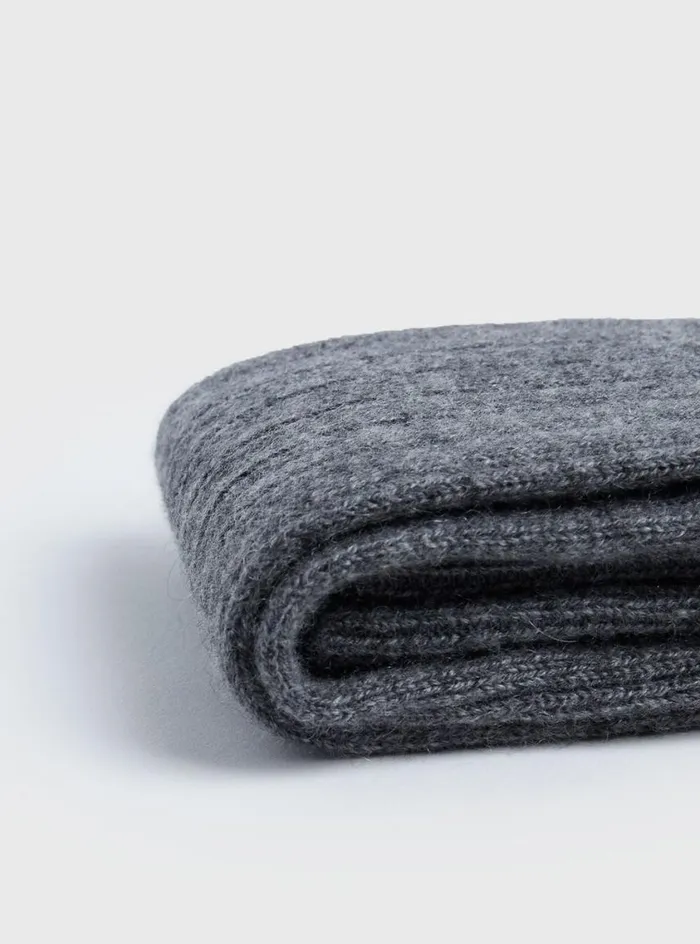 Men Paul Stuart Socks Cashmere Ribbed Sock Midgrey