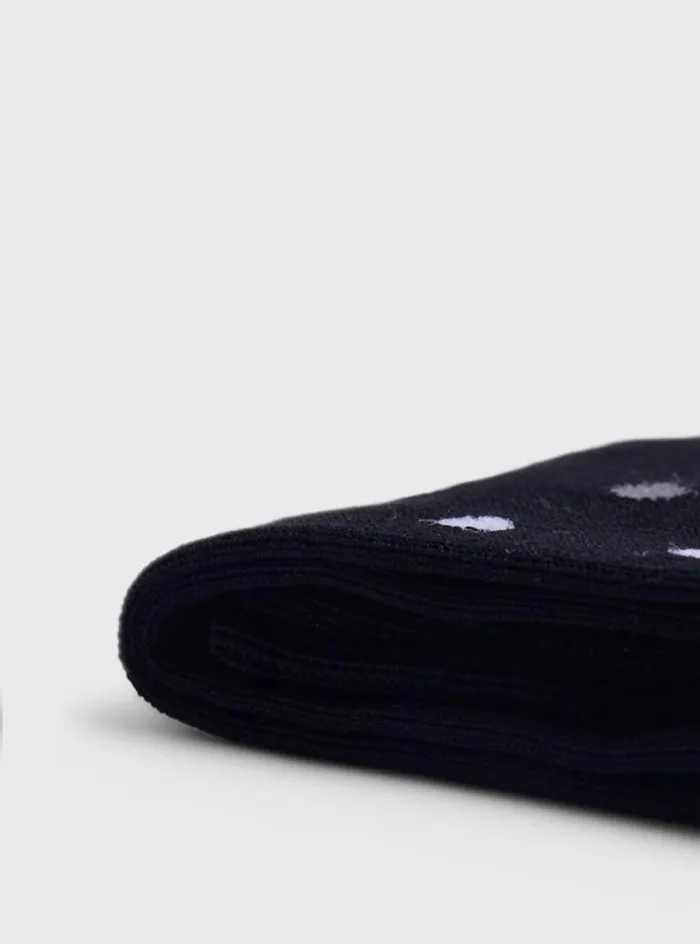 Men Paul Stuart Socks Cotton Dot Sock Black