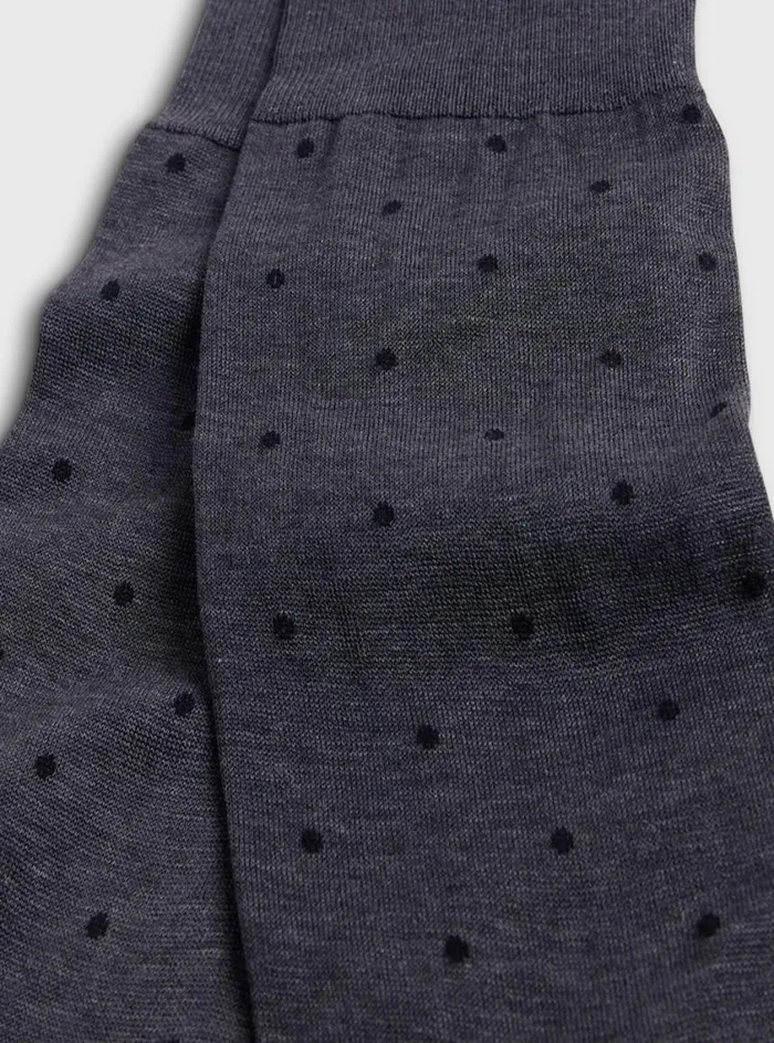 Men Paul Stuart Socks Cotton Dotted Sock Grey
