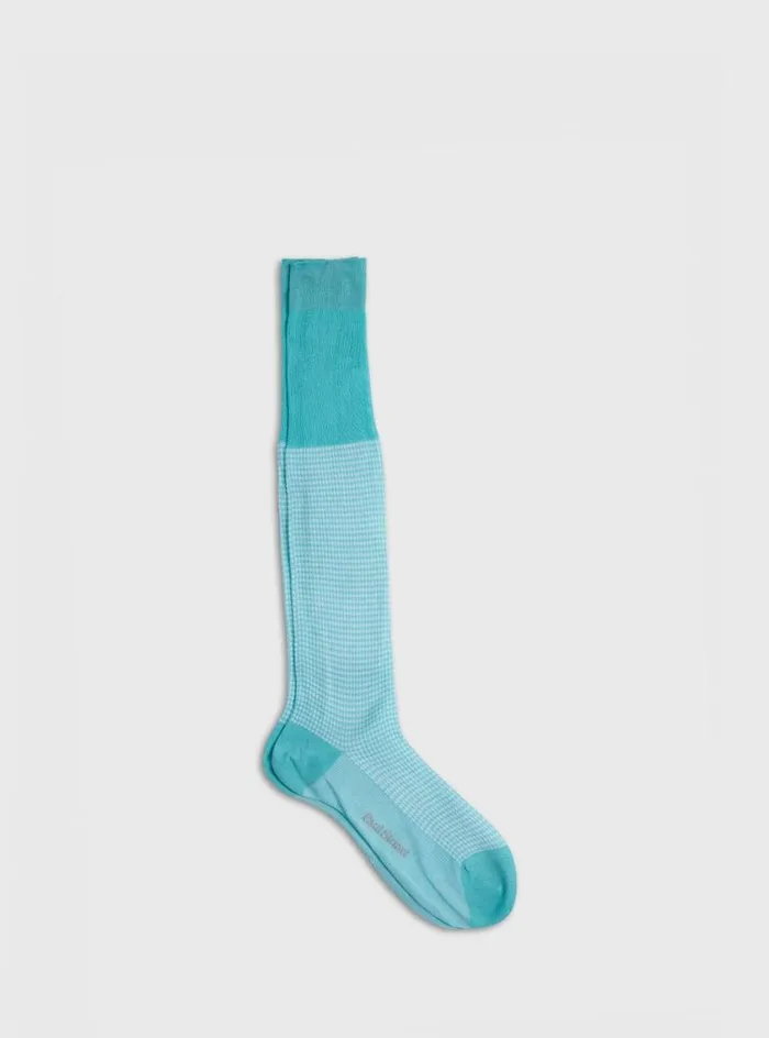 Men Paul Stuart Socks Cotton Houndstooth Sock Mint