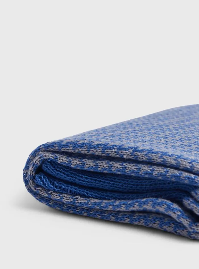 Men Paul Stuart Socks Cotton Houndstooth Sock Sky Bluegrey