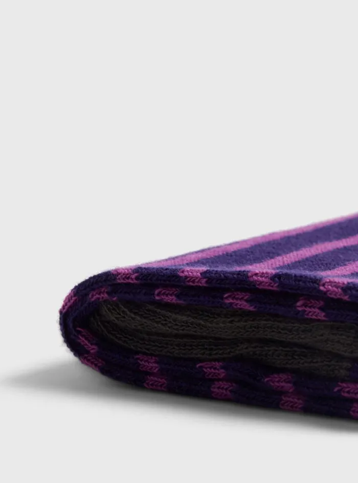 Men Paul Stuart Socks Cotton Stiped Sock Purplefuchsia