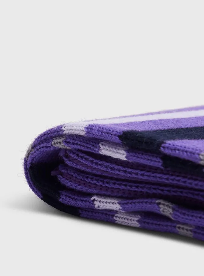 Men Paul Stuart Socks Cotton Variegated Multicolor Stripe Sock Purple