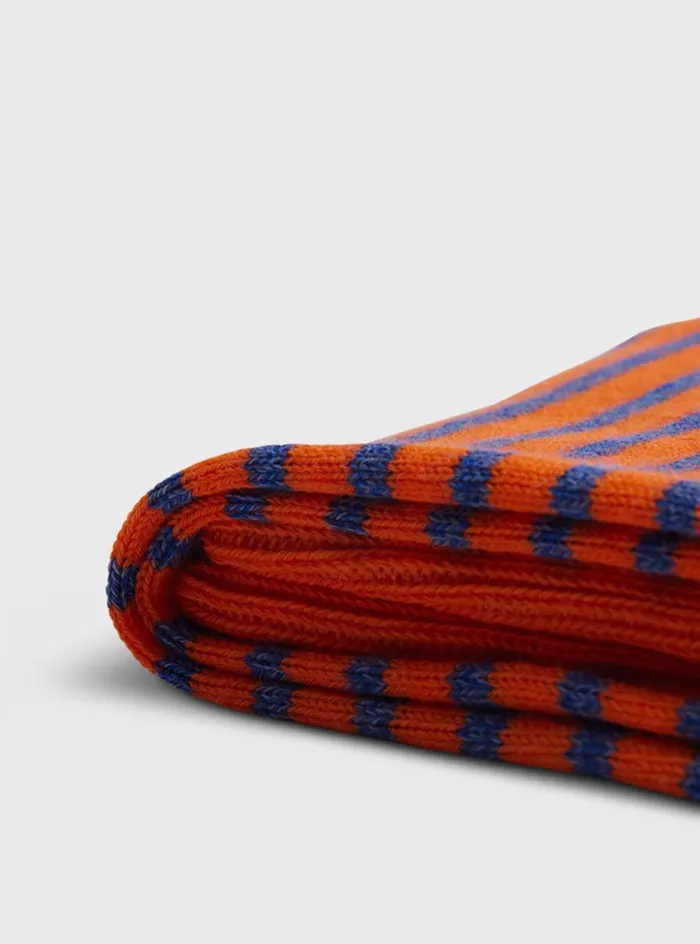 Men Paul Stuart Socks Horizontal Stripe Sock Orange