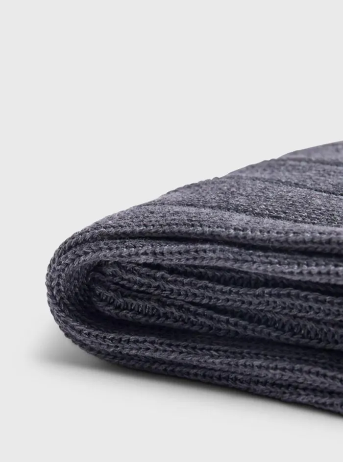 Men Paul Stuart Socks Mercerized Cotton Ribbed Sock Mid Grey