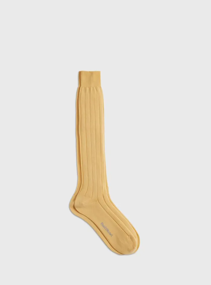 Men Paul Stuart Socks Pima Cotton Wide Rib Sock Butter