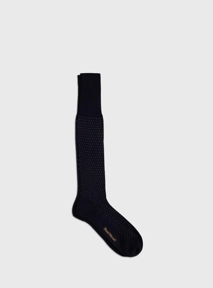 Men Paul Stuart Socks Pindot Dress Sock Black