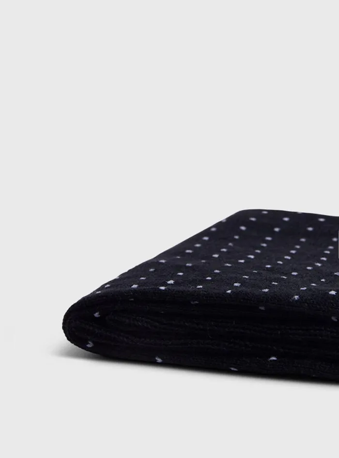 Men Paul Stuart Socks Pindot Dress Sock Black