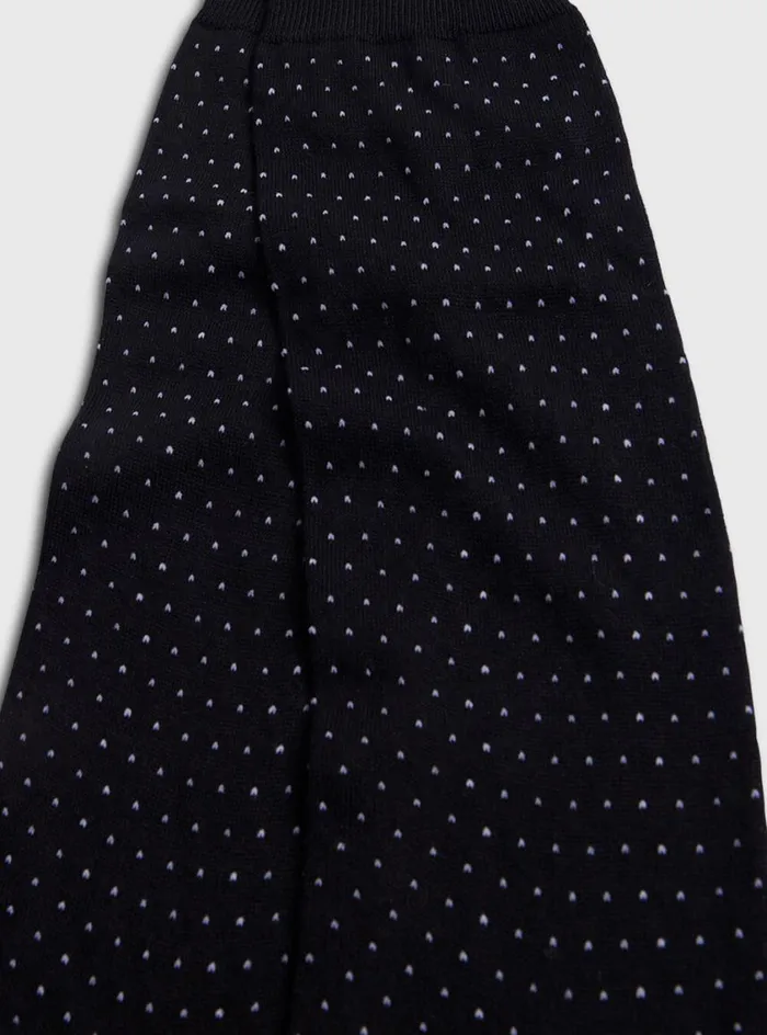 Men Paul Stuart Socks Pindot Dress Sock Black