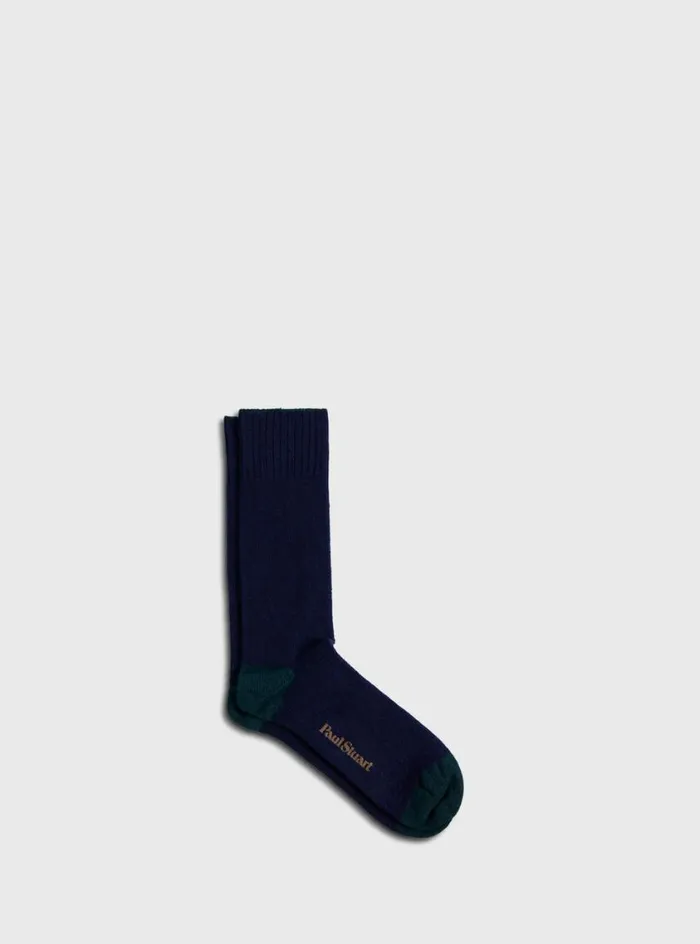 Men Paul Stuart Socks Solid Color Sock Blue