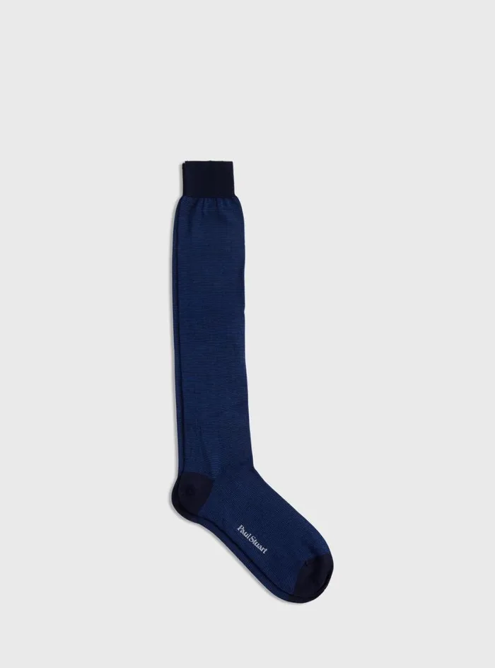 Men Paul Stuart Socks Wool Micro Stripe Sock Navy