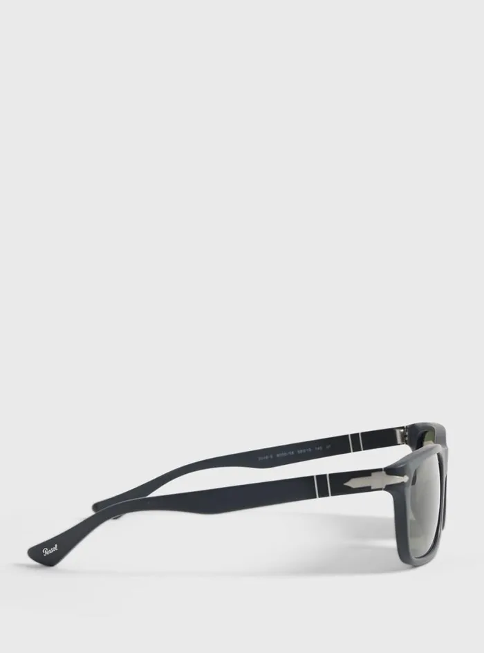 Men Paul Stuart Sunglasses and Eyewear Persol Black Sunglasses With Green Lens Black