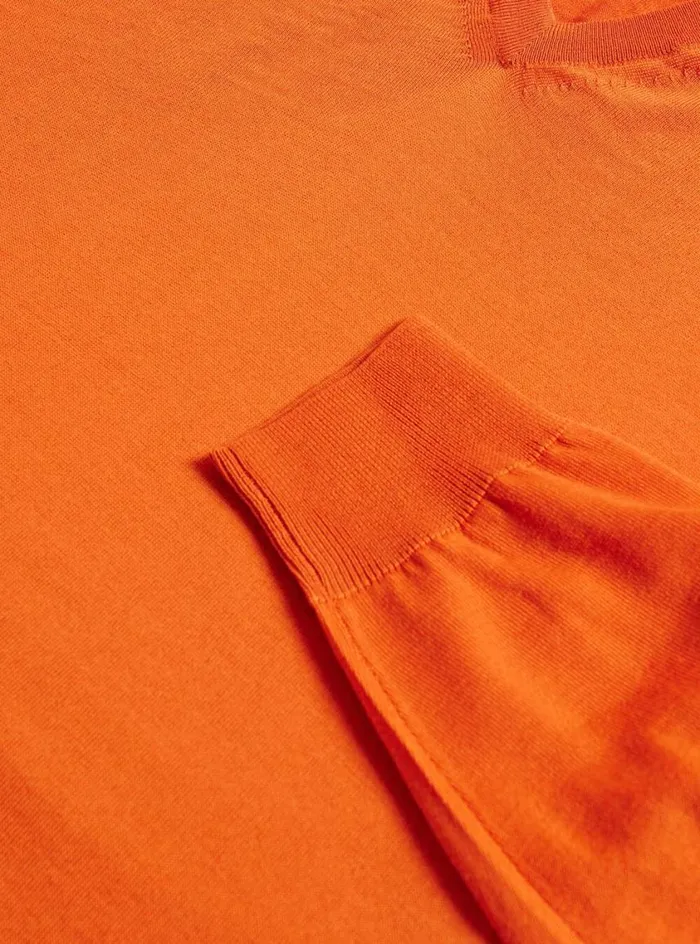 Men Paul Stuart Sweaters Merino Wool Vneck Sweater Orange