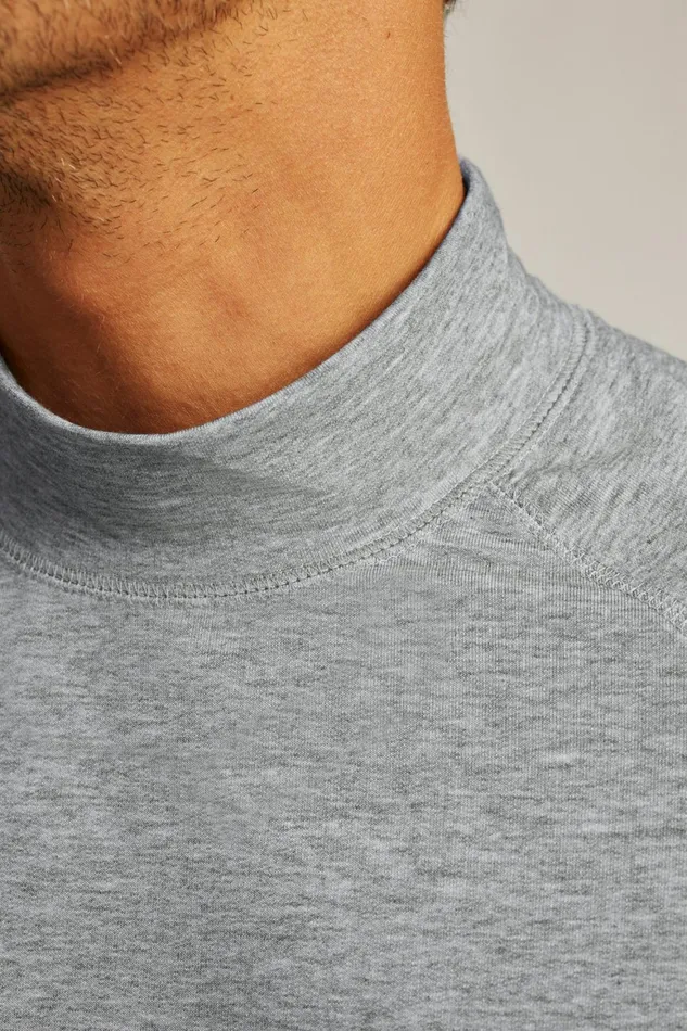 Men Playthrough Performance Mock Neck Grey Bonobos Crew and VNeck Sweaters