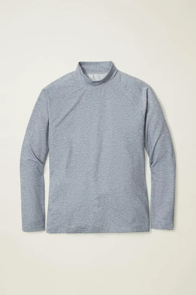 Men Playthrough Performance Mock Neck Grey Bonobos Crew and VNeck Sweaters