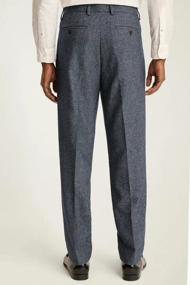 Men Pleated Wool Trouser Heather Navy Bonobos Chinos