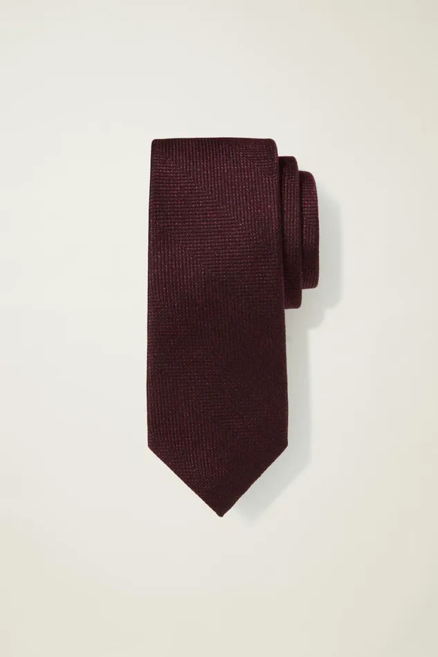 Men Premium Necktie Solid Burgundy Bonobos Ties and Pocket Squares