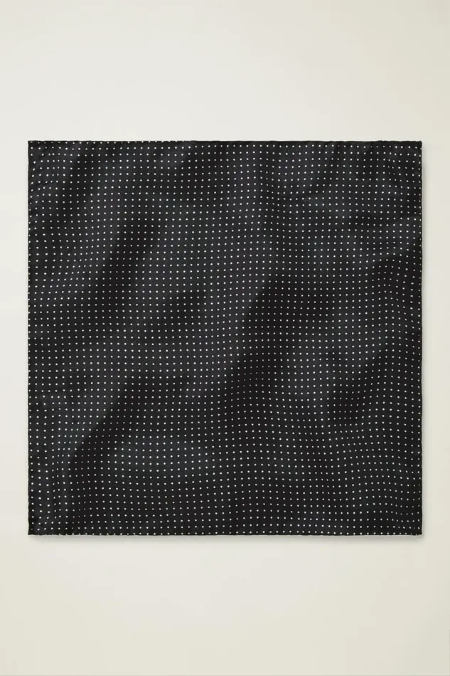 Men Premium Pocket Square Black Dots Silk Bonobos Ties and Pocket Squares