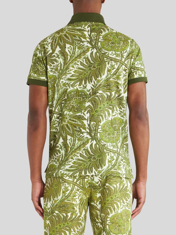 Men Printed Cotton Polo Shirt Etro Polo Shirts
