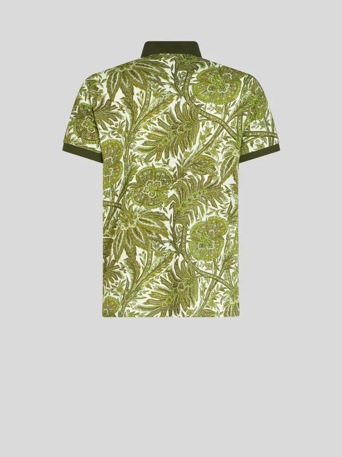 Men Printed Cotton Polo Shirt Etro Polo Shirts