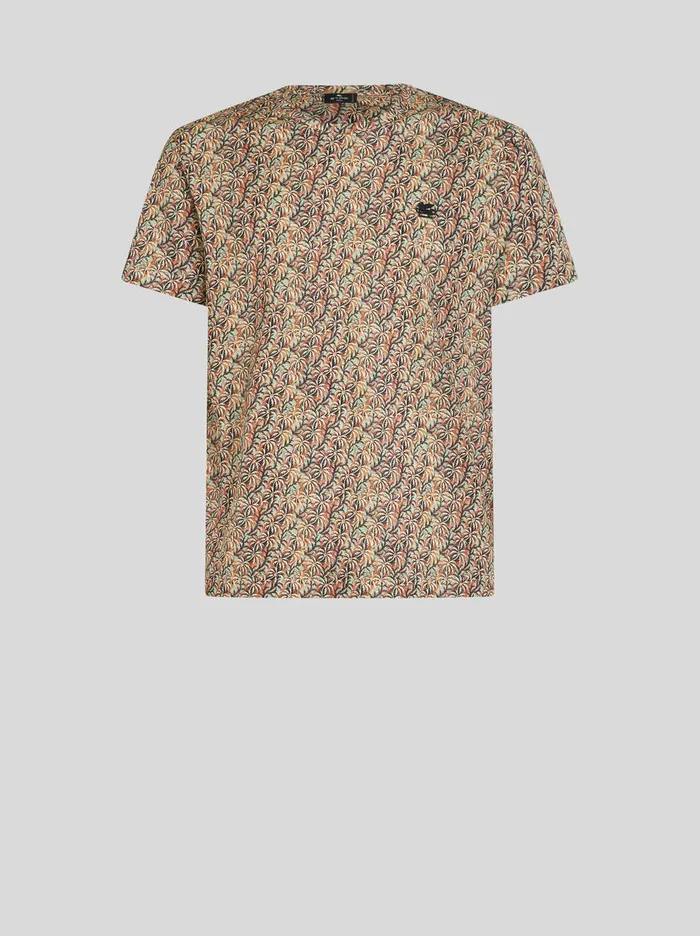 Men Printed TShirt With Logo Etro TShirts