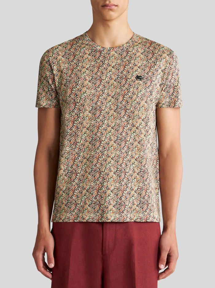 Men Printed TShirt With Logo Etro TShirts