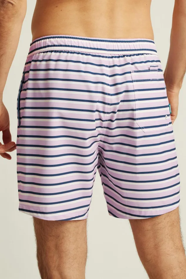 Men Riviera Recycled Swim Trunks Lilac Theo Stripe Bonobos Swim Trunks